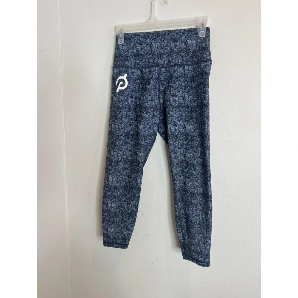 Peloton Leggings Womens Medium Blue High Rise Cropped Yoga Athletic Pants‎